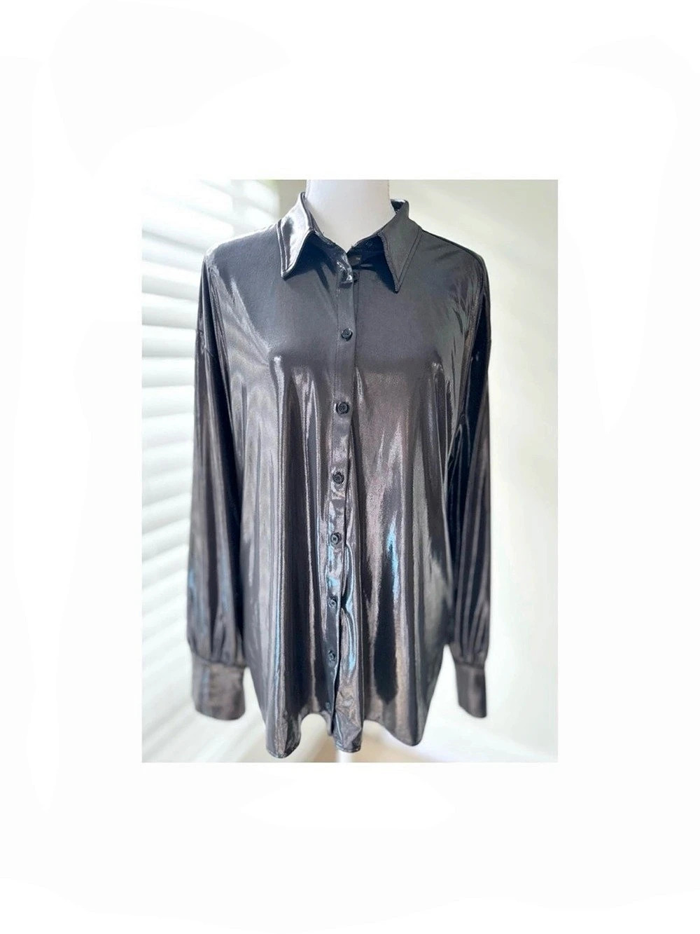 Anthropologie Black Button Down Shirt Like New
